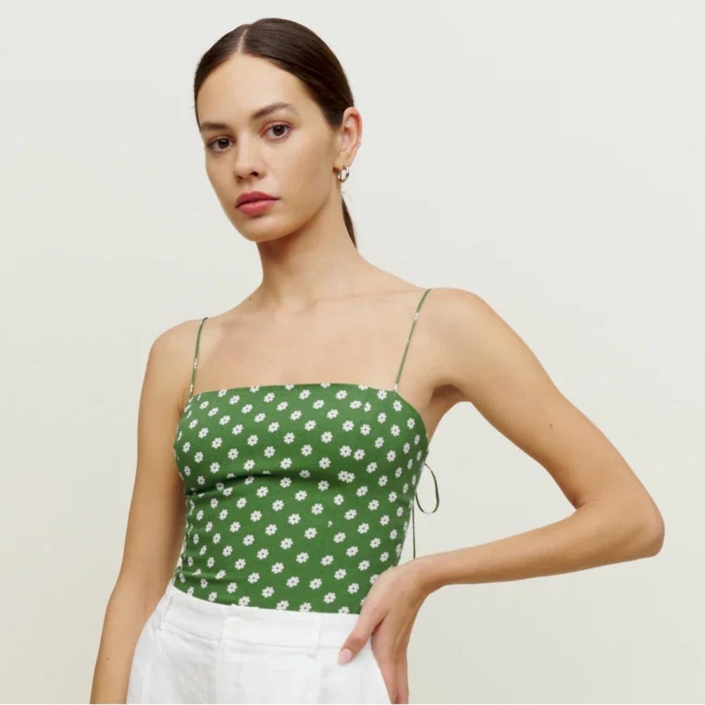 Reformation Meyer Top - Green Sz 2